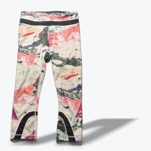 Lululemon Cropped Leggings Yoga Pants Womens 6 Abstract Print Multi-Color Run